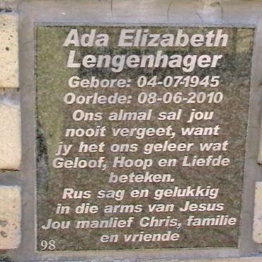 LENGENHAGER Ada Elizabeth 1945-2010