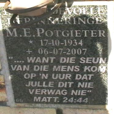 POTGIETER M.E. 1934-2007