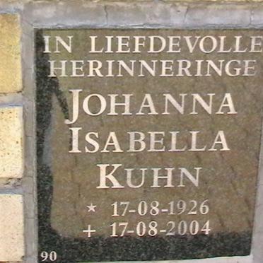 KUHN Johanna Isabella 1926-2004