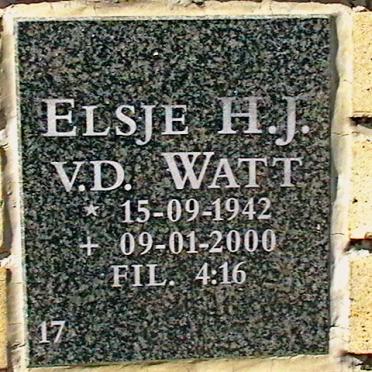 WATT Elsje H.J., v d 1942-2000