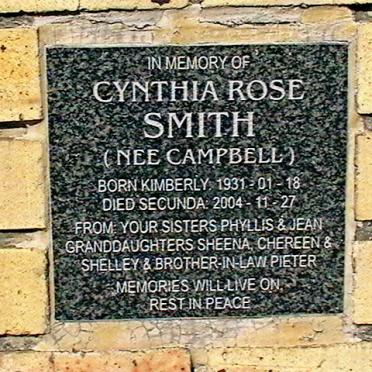 SMITH Cynthia Rose nee CAMPBELL 1931-2004