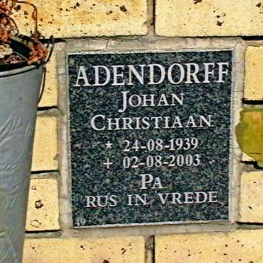 ADENDORFF Johan Christiaan 1939-2003