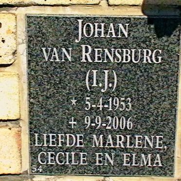 RENSBURG I.J., van 1953-2006