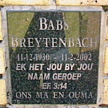 BREYTENBACH Babs 1930-2002