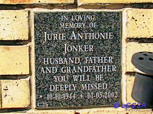 JONKER Jurie Anthonie 1944-2002