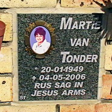 TONDER Martie, van 1949-2006