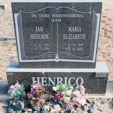 HENRICO Jan Hendrik 1929-2005 & Maria Elizabeth 1939-2013