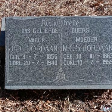 JORDAAN J.D. 1856-1940 & M.C.S 1863-1955