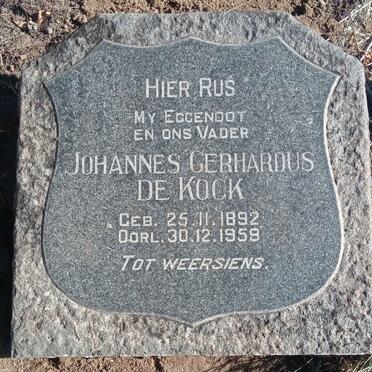 KOCK Johannes Gerhardus, de 1892-1959