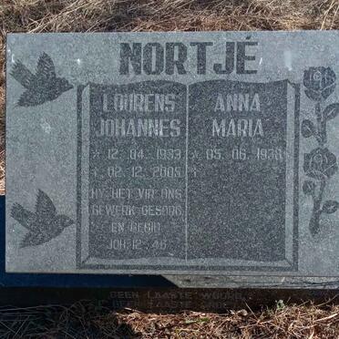 NORTJE Lourens Johannes 1933-2005 & Anna Maria 1938