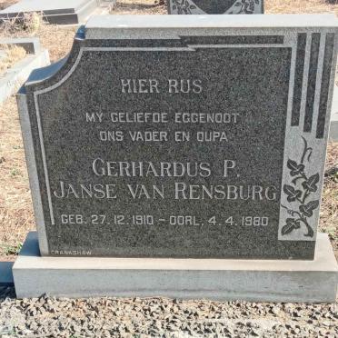 RENSBURG Gerhardus P., Janse van 1910-1980