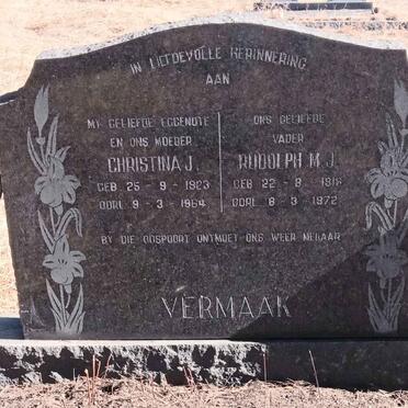 VERMAAK Rudolph M.J. 1918-1972 & Christina J. 1923-1964 