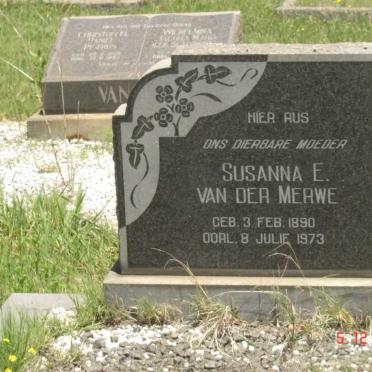 MERWE Susanna E., van der 1890-1973