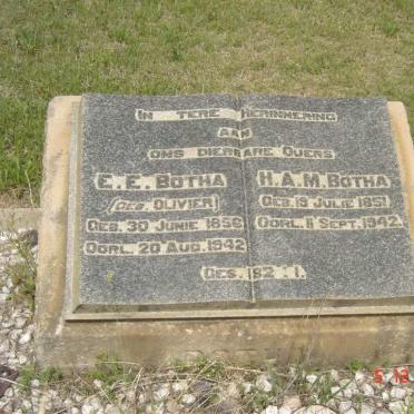 BOTHA H.A.M. 1851-1942 &amp; E.E. OLIVIER 1856-1942