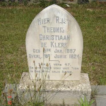 KLERK Theunis Christiaan, de 1887-1924