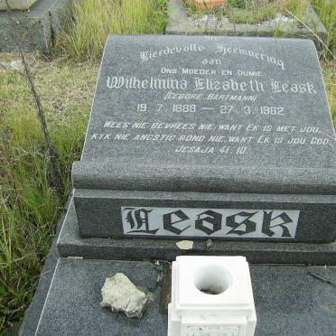 LEASK Wilhelmina Elizabeth nee BARTMANN 1888-1982