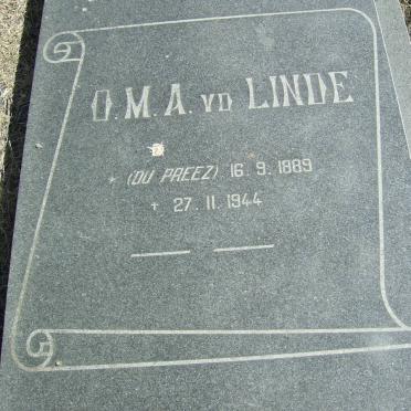LINDA O.M.A., van der nee DU PREEZ 1889-1944