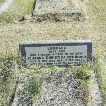 LOMBARD Johanna Christina nee HEINEN 1889-1944