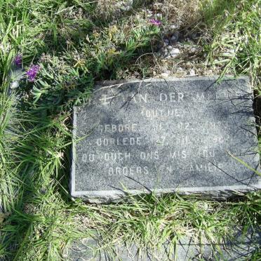 MERWE, L. van der 1923-19?8