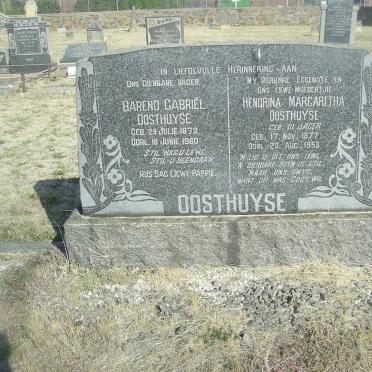 OOSTHUYSE Barend Gabriel 1873-1960 &amp; Hendrina Margaretha DE JAGER 1877-1953
