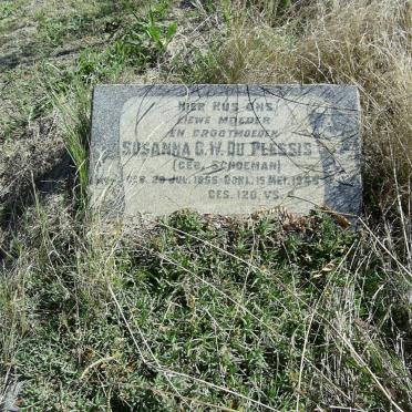 PLESSIS Susanna C.W., du nee SCHOEMAN 1855-1945