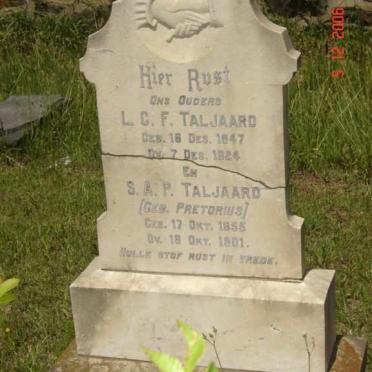 TALJAARD L.C.F. 1847-1924 &amp; S.A.P. PRETORIUS 1855-1901