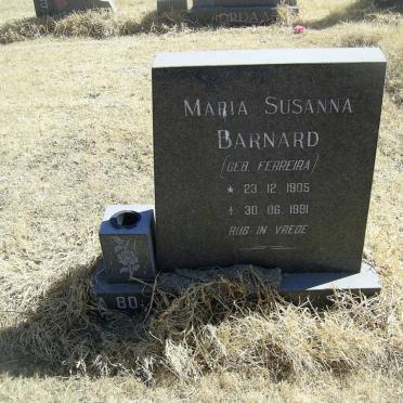 BARNARD Maria Susanna nee FERREIRA 1905-1991