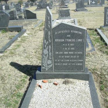 BERG Abraham Francois, van den 1952-1980