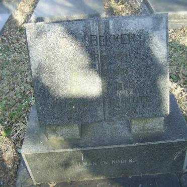 BEKKER E.L. nee VAN ROOYEN 1894-1964