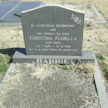 BARRIE Christina Isabella nee ROOS 1906-1986