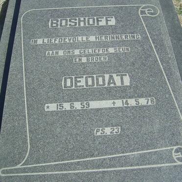 BOSHOFF Deodat 1959-1978
