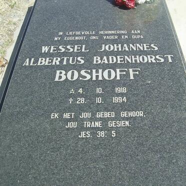 BOSHOFF Wessel Johannes Albertus Badenhorst 1918-1994