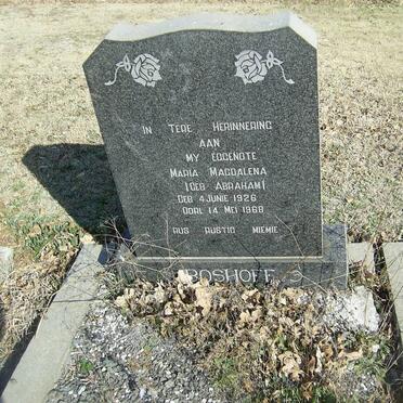 BOSHOFF Maria Magdalena nee ABRAHAM 1926-1968
