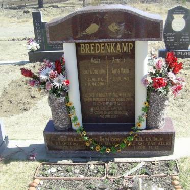 BREDENKAMP Hendrik Christoffel 1942-2004 &amp; Anna Maria 1945-