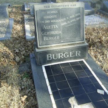 BURGER Aletta Gertruida 1885-1957