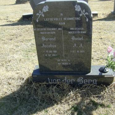 BERG Barend Jacobus, van der 1916-197 &amp; Daniel J.J. 1920-