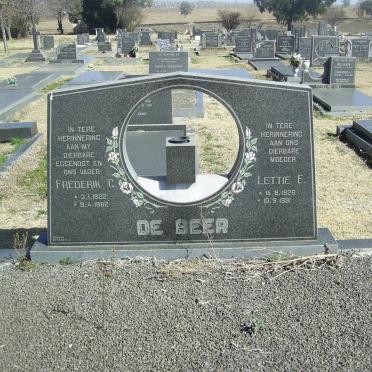 BEER Frederik C.,  de 1922-1982 &amp; Lettie E. 1926-1991