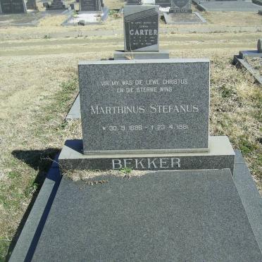 BEKKER Marthinus Stefanus 1896-1981