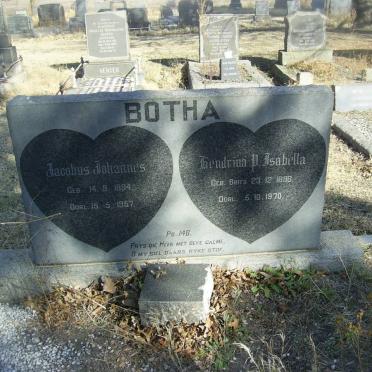 BOTHA Jacobus Johannes 1894-1957 &amp; Hendrina P. Isabella BRITS 1896-1970