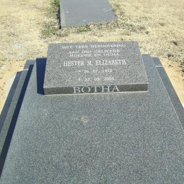 BOTHA Hester M. Elizabeth 1922-2005