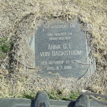 BACKSTROM Anna C.E., von nee RUTHVEN 1914-1988