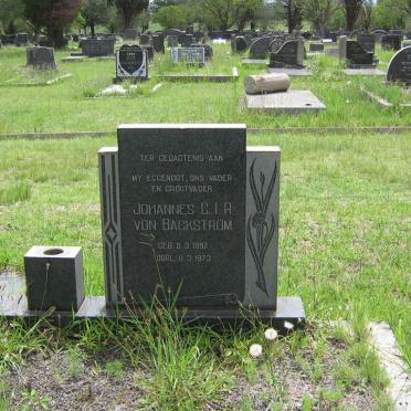 BACKSTROM Johannes C.I.R., von 1897-1973 &amp; Anna C.E. RUTHVEN 1914-1988