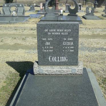 COLLING Jim 1915-1987 &amp; Cecilia 1916-1988