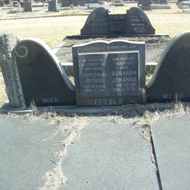 CRONJE Christiaan Jacobus 1905-1971 &amp; Susarah Johanna 1907-1991