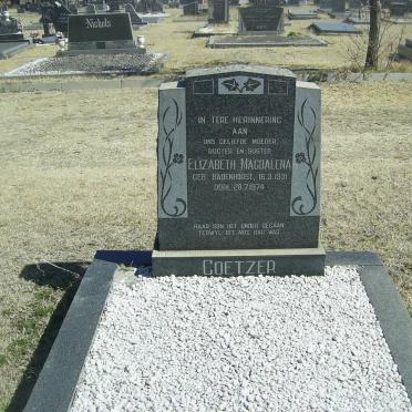 COETZER Elizabeth Magdalena nee BADENHORST 1931-1974