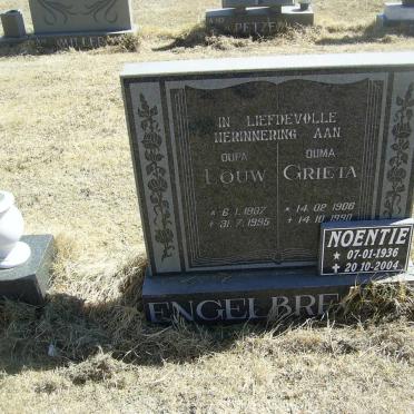 ENGELBRECHT Louw 1907-1995 &amp; Grieta 1906-1990 :: ENGELBRECHT Noentie 1936-2004