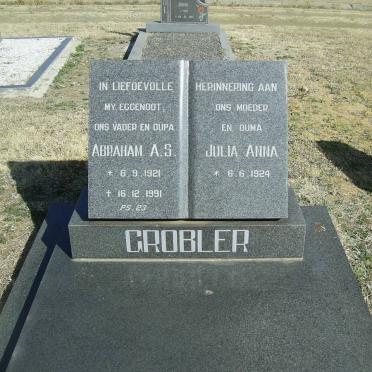 GROBLER Abraham A.S. 1921-1991 &amp; Julia Anna 1924-