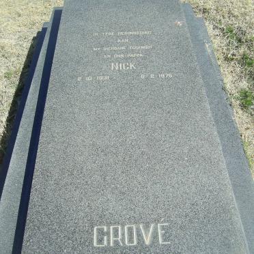 GROVE  Nick 1931-1975