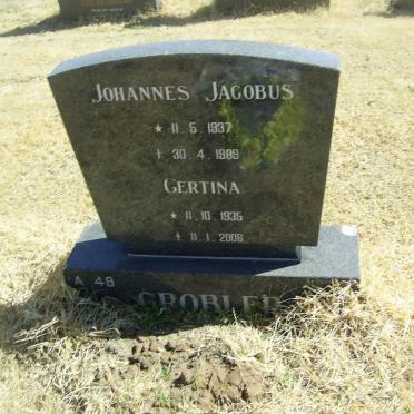 GROBLER Johannes Jacobus 1937-1989 &amp; Gertina 1935-2006