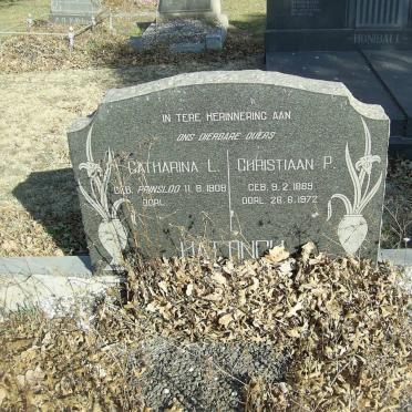 HATTINGH Christiaan P. 1889-1972 &amp; Catharina L. PRINSLOO 1908-